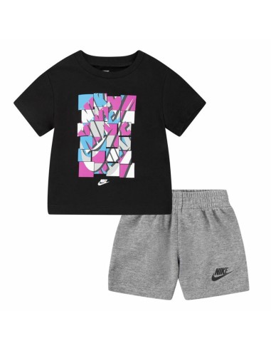 Ensemble de Sport pour Enfants Nike Nsw Add Ft Noir Gris 2 Pièces