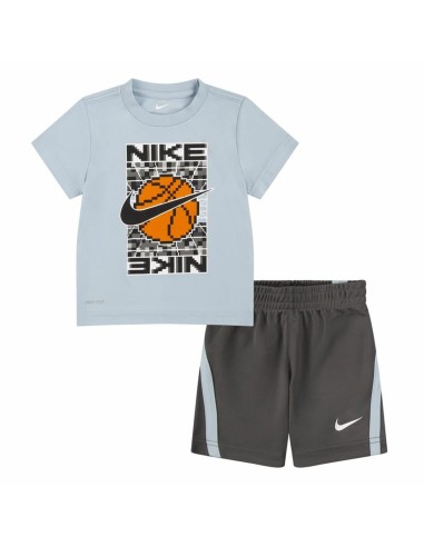 Completo Sportivo per Bambini Nike Df Icon Grigio Multicolore 2 Pezzi