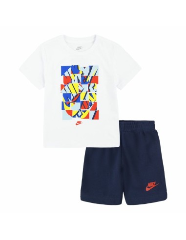 Sportset für Kinder Nike Nsw Add Ft Short Blau Weiß Bunt 2 Stücke