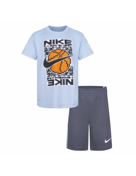 Completo Sportivo per Bambini Nike Df Icon Grigio Multicolore 2 Pezzi