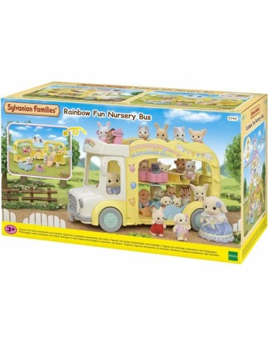 Dolls House Accessories Sylvanian Families 5744 Rainbow Fun Nursery Bus