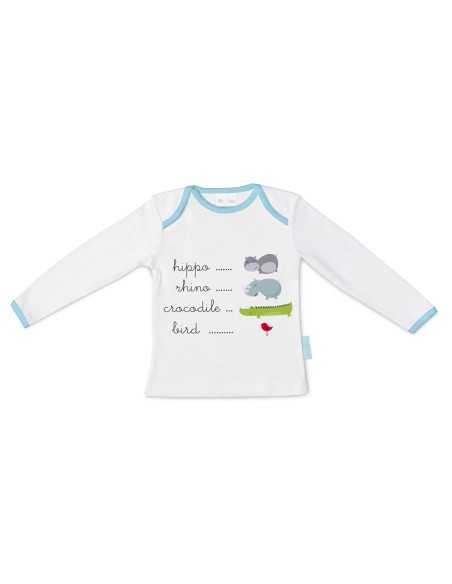 Langarm T-Shirt für Kinder HappyFriday Mr Fox Hippo Bunt 12-18 Monate