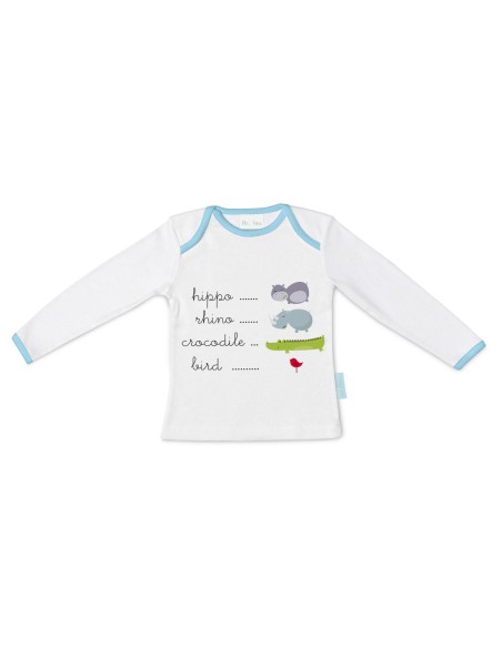 T-shirt à Manches Longues Enfant HappyFriday Mr Fox Hippo Multicouleur 12-18 Mois