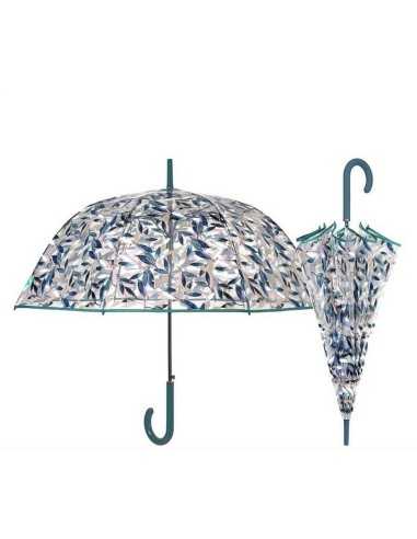 Parapluie automatique Perletti Transparent Microfibre Ø 89 cm Feuille d'une plante