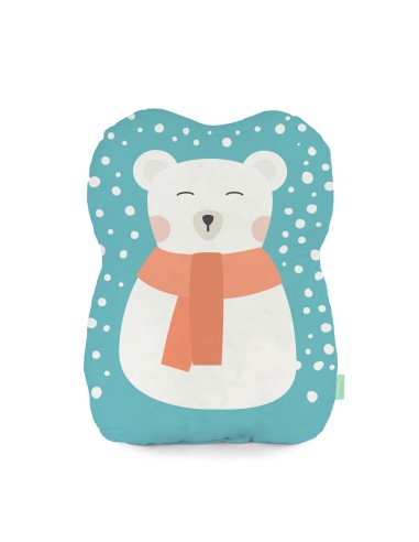 Cuscino HappyFriday Happynois Multicolore Orso polare 40 x 30 cm