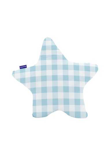 Cuscino HappyFriday Basic Azzurro Stella Vichy 50 x 50 cm