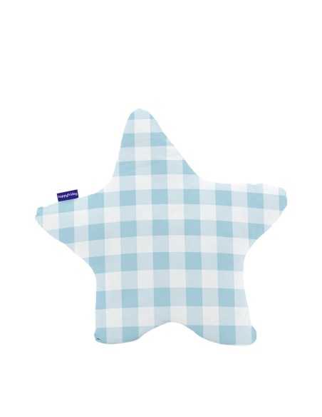 Cuscino HappyFriday Basic Azzurro Stella Vichy 50 x 50 cm