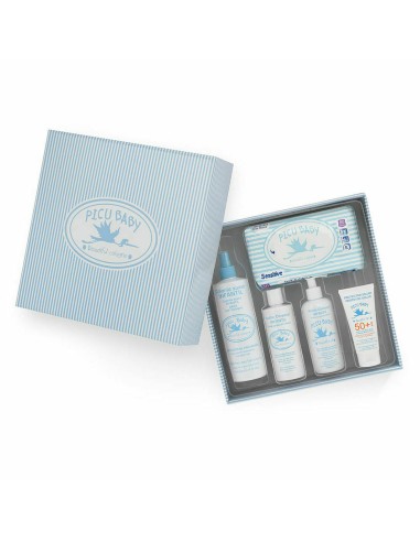 Baby-Geschenk-Set Picu Baby Infantil Caja Rayas Azul New Blau 5 Stücke