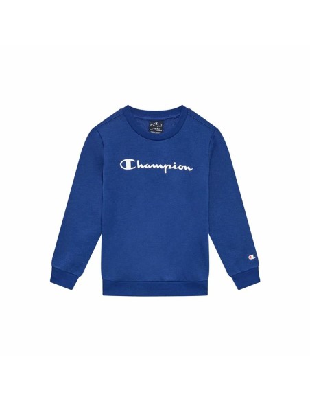 Felpa con Cappuccio Bambino Champion Crewneck Azzurro Bianco