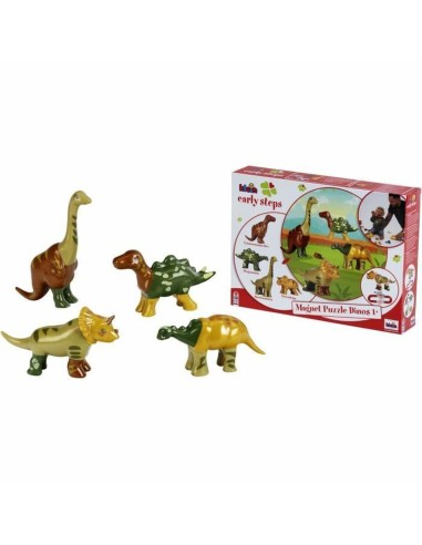 Konstruktionsspiel Klein Magnet Dino Puzzle Bunt