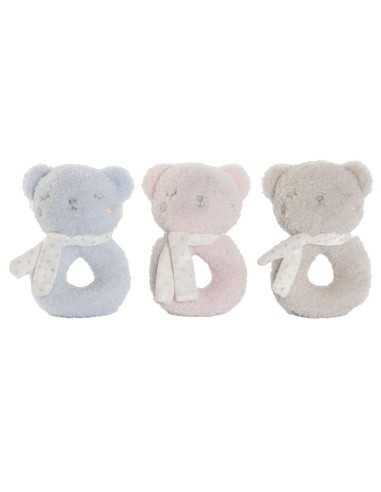 Peluche Hochet Home ESPRIT 12 x 7 x 17 cm (3 Unités)