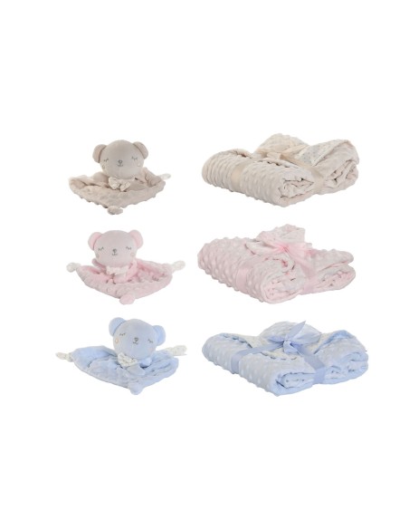 Coffret Bébé Home ESPRIT Bleu Beige Rose Polyester (3 Unités)