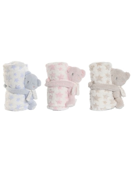 Coffret Bébé Home ESPRIT Bleu Beige Rose Polyester (3 Unités)