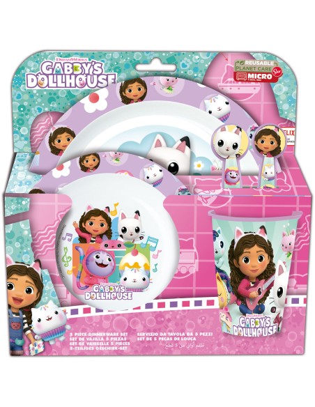 Set di stoviglie per bambini Gabby's Dollhouse Party (5 Pezzi)