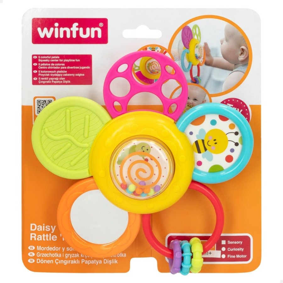 Teething Rattle for Babies Winfun Plastic 15,5 x 15,5 x 5,5 cm (6 Unit