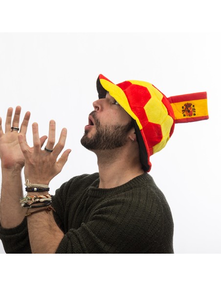 Football Hat with Spanish Flag Embellishment