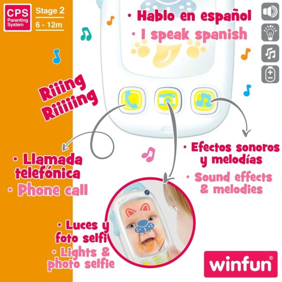 Spielzeug-Telefon Winfun Weiß 9 x 15,5 x 3,8 cm (6 Stück)
