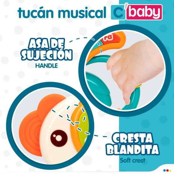 Hochet musical Colorbaby Tucán 14,5 x 14,5 x 3 cm (6 Unités)
