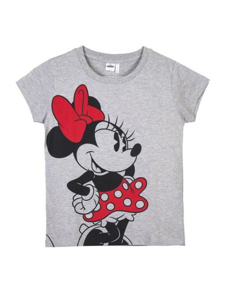 Maglia a Maniche Corte per Bambini Minnie Mouse Grigio