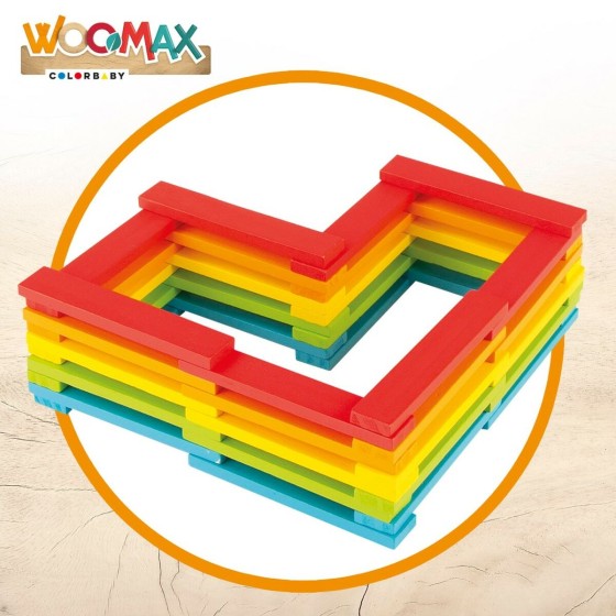 Set de construction Woomax 100 Pièces 10 x 0,5 x 1,8 cm (6 Unités)