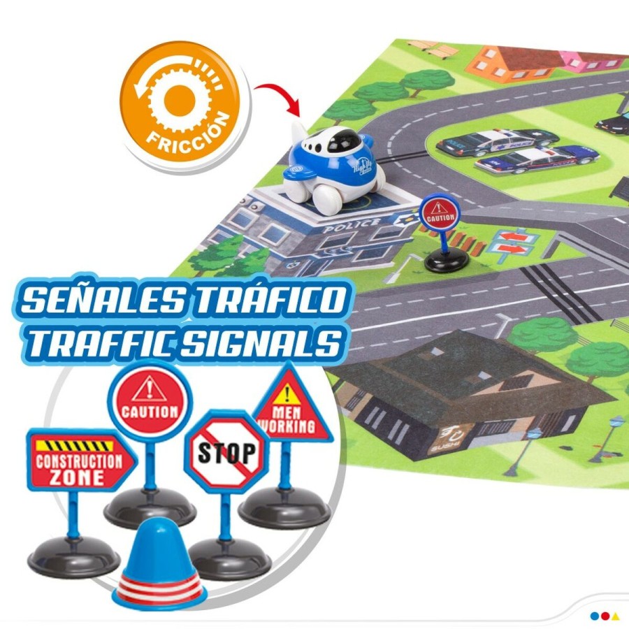 Spielmatte Speed & Go Zubehör Fahrzeuge Straße Stoff Kunststoff (6 S