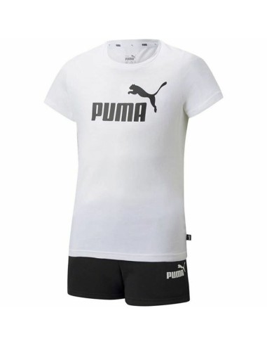 Completo Sportivo per Bambini Puma Logo Tee Bianco