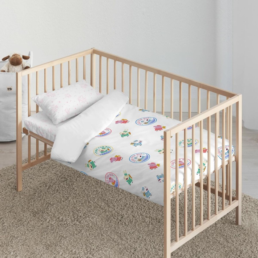 Bettbezug für Babybett Peppa Pig Time bed 100 x 120 cm