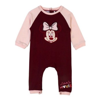 Tutina a Maniche Lunghe per Bambini Minnie Mouse Rosso Granato