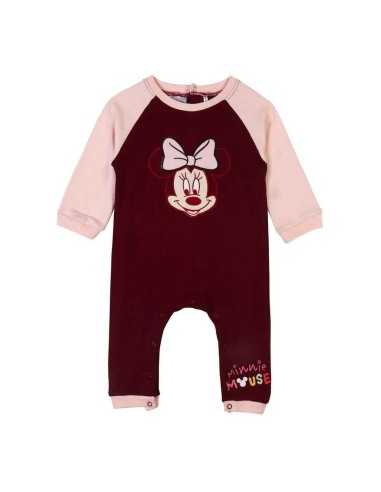 Tutina a Maniche Lunghe per Bambini Minnie Mouse Rosso Granato