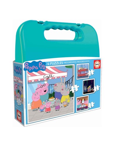 Set di 4 Puzzle Peppa Pig Cosy corner 16 x 16 cm 