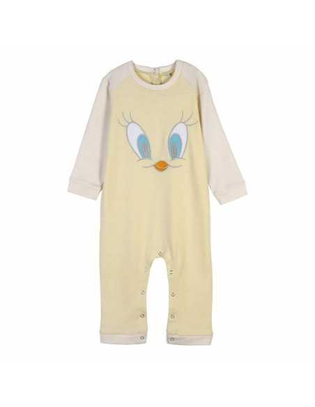 Baby's Long-sleeved Romper Suit Looney Tunes Grey Yellow