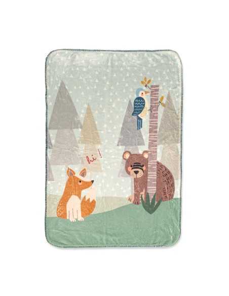 Couverture HappyFriday Moshi Moshi Harvestwood Multicouleur Microfibre 110 x 140 cm