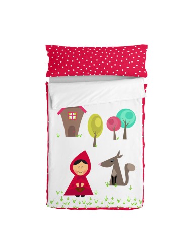 Housse de couette non rembourrée HappyFriday Multicouleur 90 x 200 cm Chaperon Rouge 2 Pièces