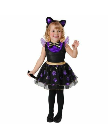 Costume for Children My Other Me Black Purple Little Cat (3 Pieces)