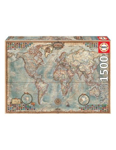 Puzzle Educa The World, Political map 16005 1500 Pièces