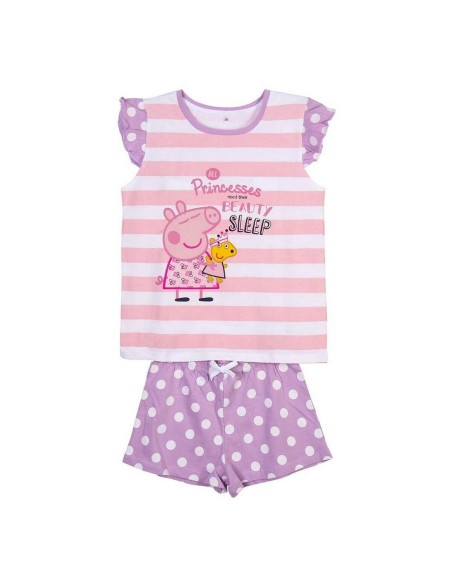 Pyjama D'Été Peppa Pig Rose Violet