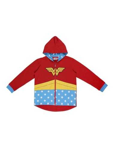 Felpa con Cappuccio Bambino Wonder Woman Rosso