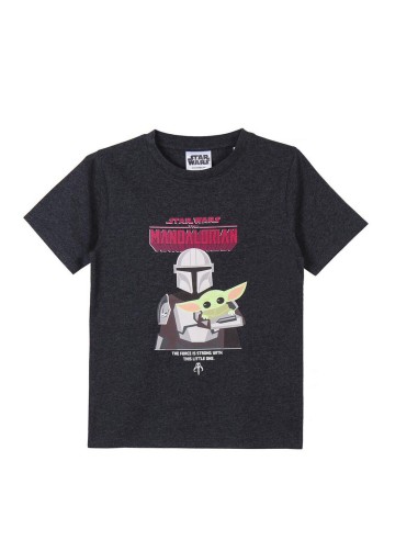 Kurzarm-T-Shirt für Kinder The Mandalorian Schwarz