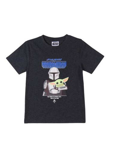 Kurzarm-T-Shirt für Kinder The Mandalorian Schwarz