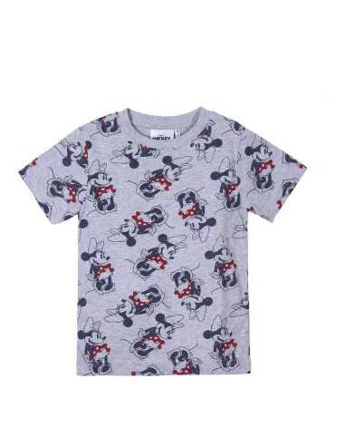 Child's Short Sleeve T-Shirt Minnie Mouse Grey