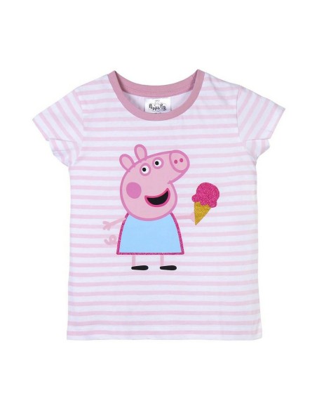 Maglia a Maniche Corte per Bambini Peppa Pig Rosa