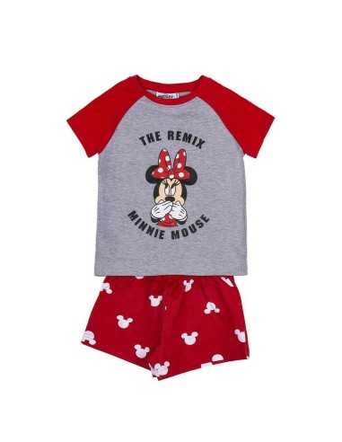 Pigiama Estivo Minnie Mouse Rosso Grigio