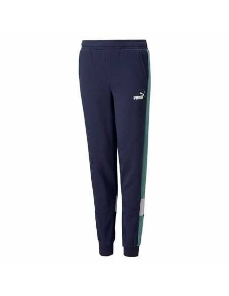 Children's Tracksuit Bottoms Puma Essential+ Colorblock B Dark blue