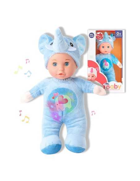 Babypuppe Reig 30 cm Elefant Plüschtier Blau (30 cm)