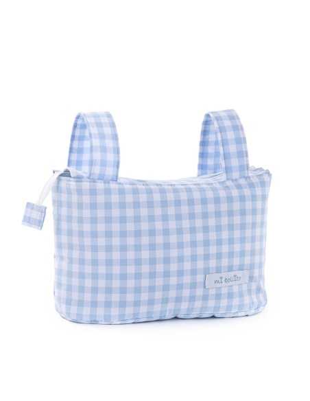 Sac organisateur pour poussette de bébé Mi bollito Bleu Vichy 15 x 18 x 45 cm