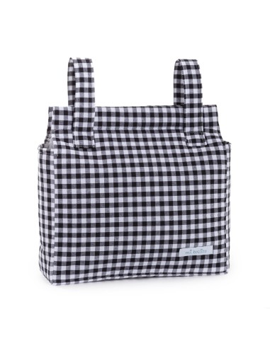 Organizer bag for baby stroller Mi bollito Black Gingham 10 x 35 x 35 cm