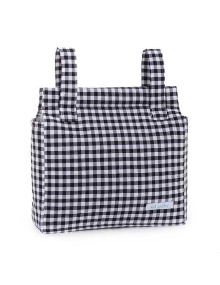 Borsa organizzatrice per passeggino Mi bollito Nero Vichy 10 x 35 x 35 cm