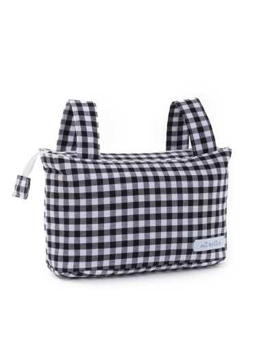 Organizer bag for baby stroller Mi bollito Black Gingham 15 x 18 x 45 cm