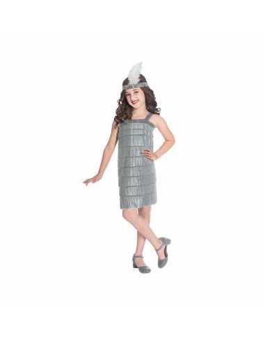 Verkleidung für Kinder Silver Flapper 8-10 Jahre Silberfarben (2 Stücke)