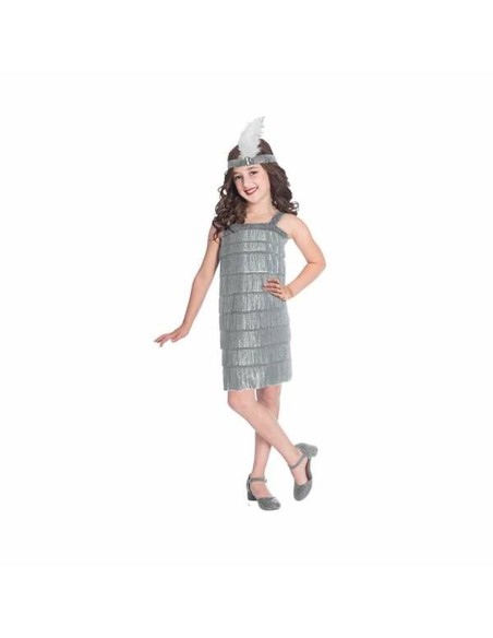 Costume for Children Silver Flapper 10-12 Years Silver (2 Pieces)